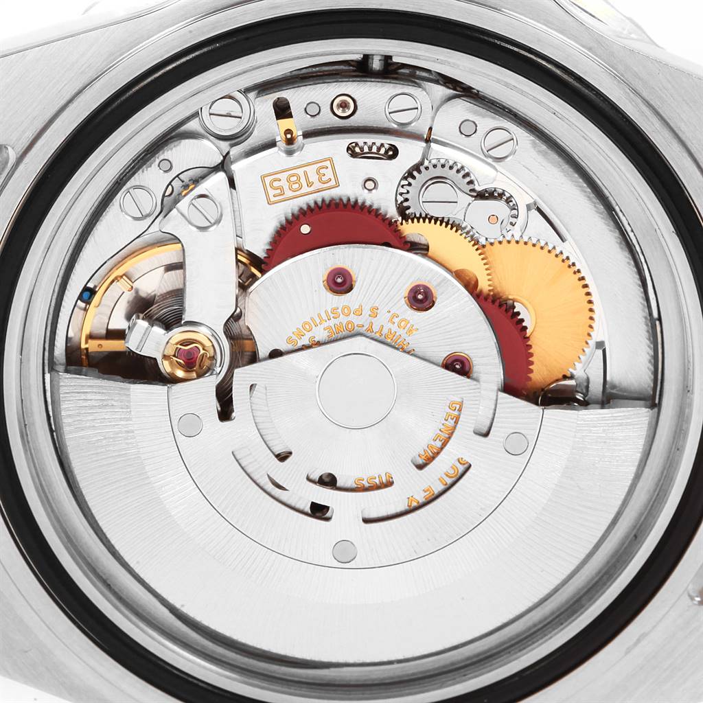 This image shows the inner mechanical movement parts of a Rolex GMT-Master 16710 Men's Stainless Steel Black Dial 16710 Men's Stainless Steel Black Dial watch viewed from the back.