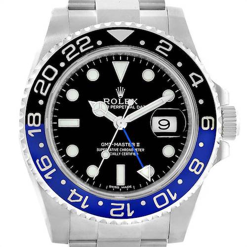 Photo of Rolex GMT Master II Batman Blue Black Ceramic Bezel Steel Watch 116710