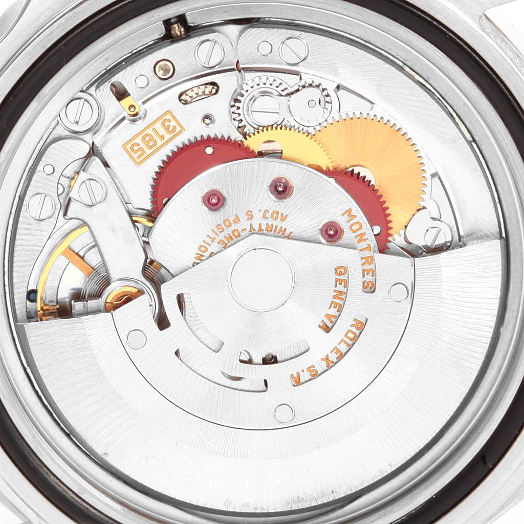This image shows the movement and internal mechanisms of a Rolex GMT-Master 16710 Men's Stainless Steel Black Dial 16710 Men's Stainless Steel Black Dial watch, viewed from the back.