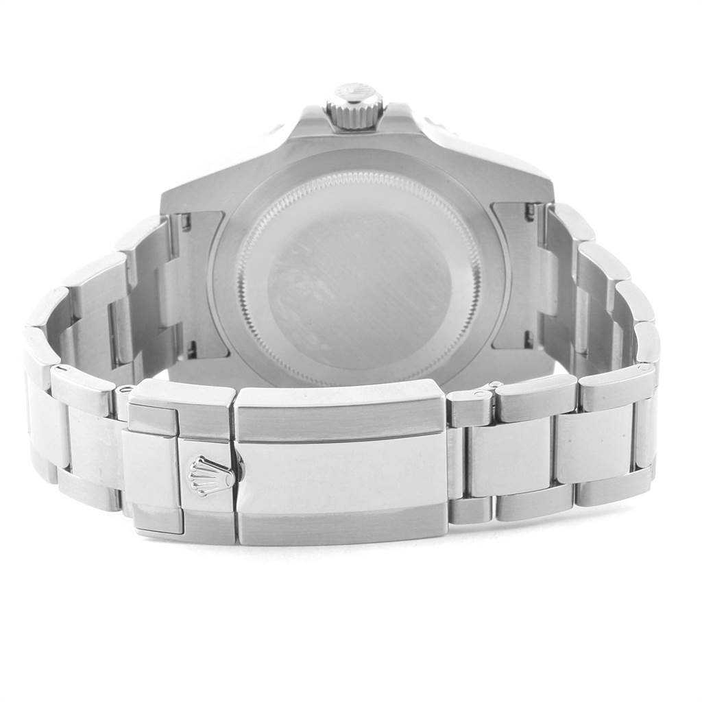 The image shows the back case and bracelet of a Rolex GMT-Master 116710 Men's Stainless Steel Black Dial 116710 Men's Stainless Steel Black Dial watch.