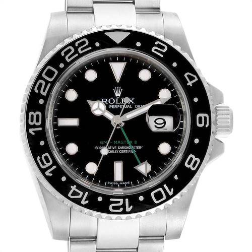 Photo of Rolex GMT Master II 40 Black Dial Green Hand Mens Watch 116710