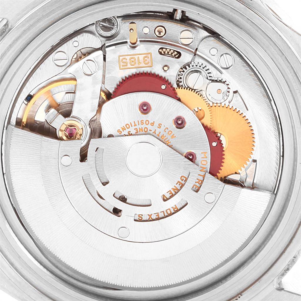 The image shows a close-up of the movement mechanism of a Rolex GMT-Master 16710 Men's Stainless Steel Black Dial 16710 Men's Stainless Steel Black Dial watch.
