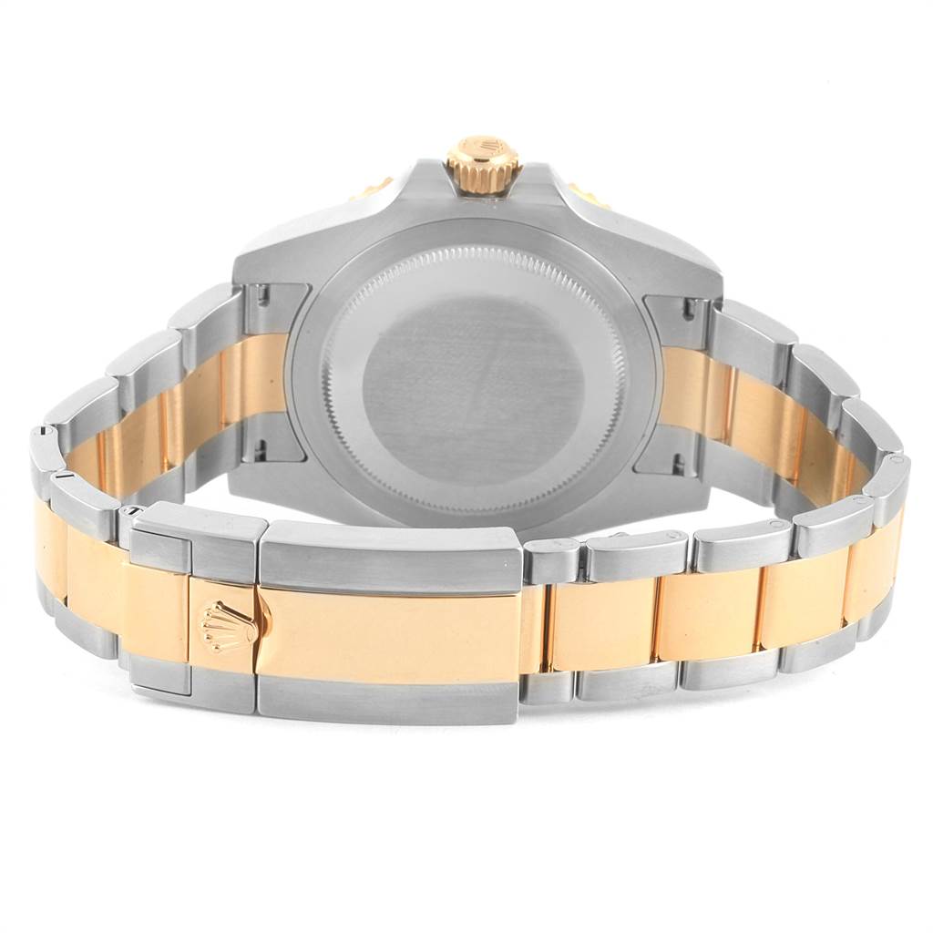 The image shows the back case and bracelet of a Rolex GMT-Master 116713 Men's Stainless Steel Black Dial 116713 Men's Stainless Steel Black Dial watch, focusing on the clasp and band.