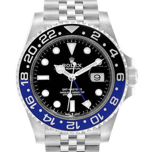 Photo of Rolex GMT Master II Black Blue Batman Jubilee Steel Watch 126710 Unworn