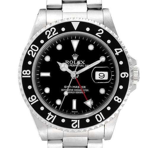Photo of Rolex GMT Master Black Bezel Automatic Steel Mens Watch 16700
