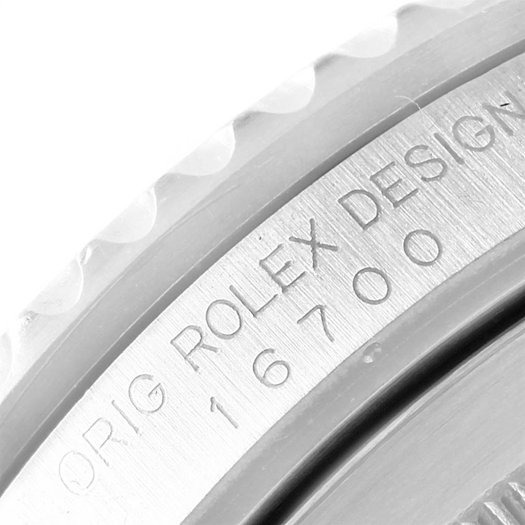 The image shows a close-up of the engraving on the side of the Rolex GMT-Master 16700 Men's Stainless Steel Black Dial 16700 Men's Stainless Steel Black Dial, displaying the model number 16700.