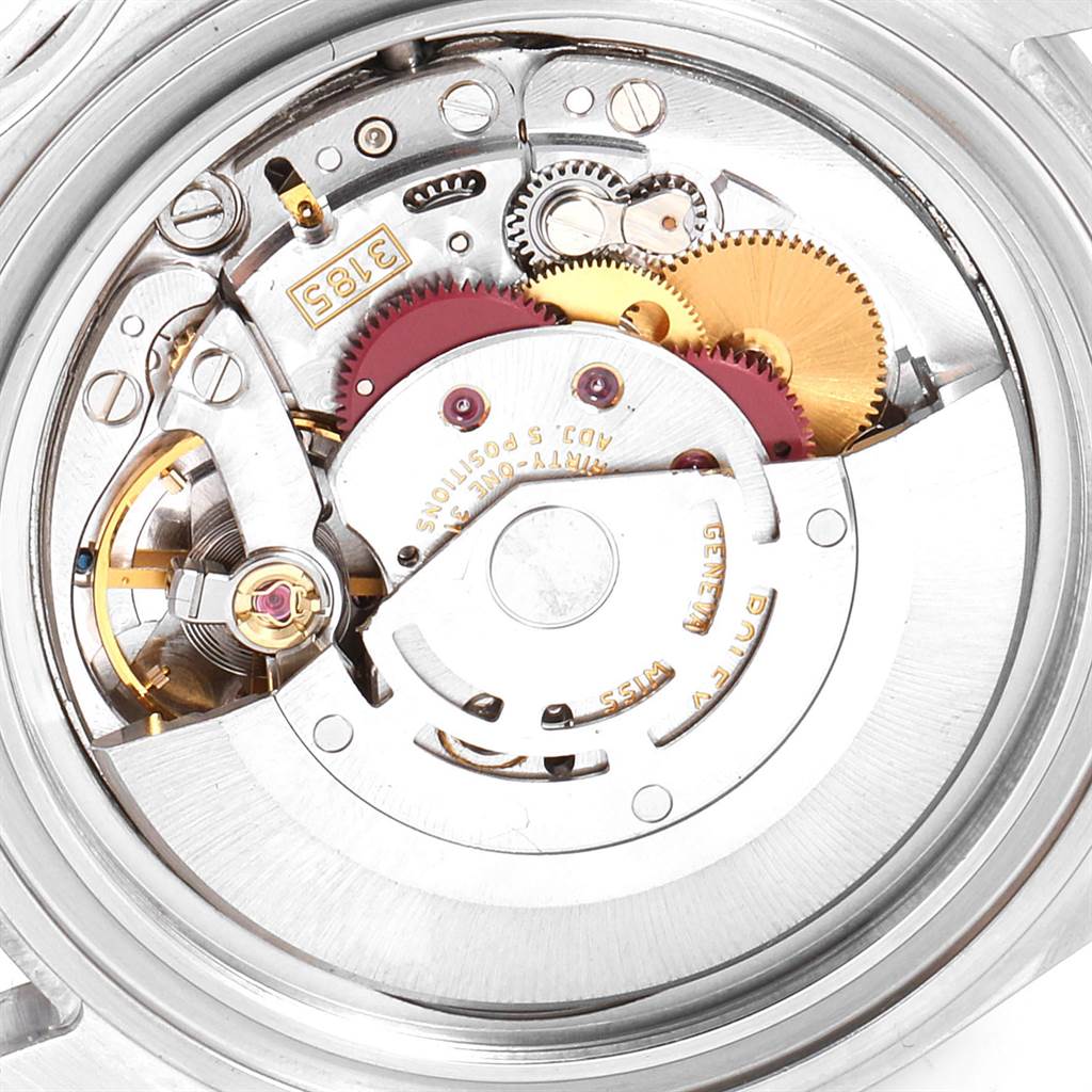 This image shows the intricate internal mechanism of the Rolex GMT-Master 16710 Men's Stainless Steel Black Dial 16710 Men's Stainless Steel Black Dial watch from a close-up angle.