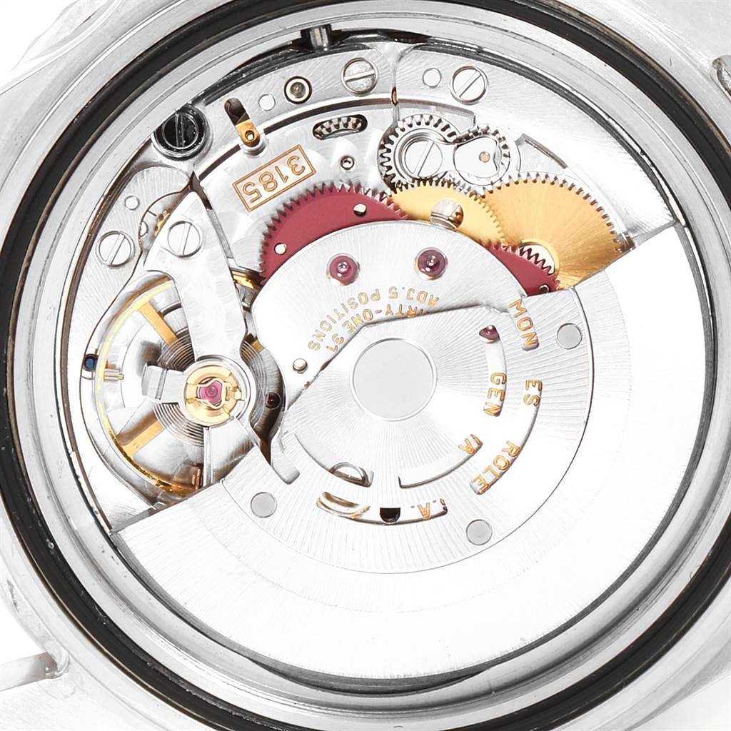 This image shows the internal mechanical movement of the Rolex GMT-Master 16710 Men's Stainless Steel Black Dial 16710 Men's Stainless Steel Black Dial watch from a case-back view.