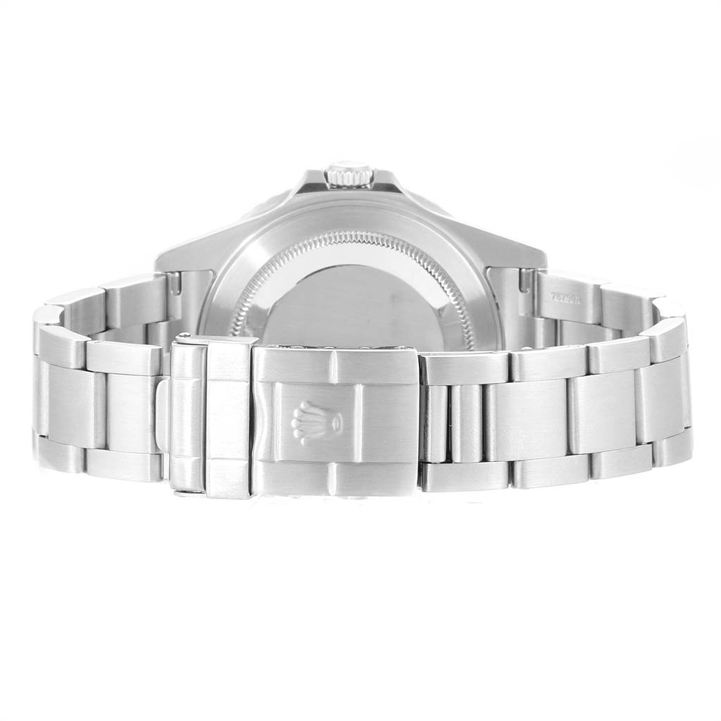 This image shows the back view of the Rolex GMT-Master 16710 Men's Stainless Steel Black Dial 16710 Men's Stainless Steel Black Dial watch, including its clasp and bracelet.