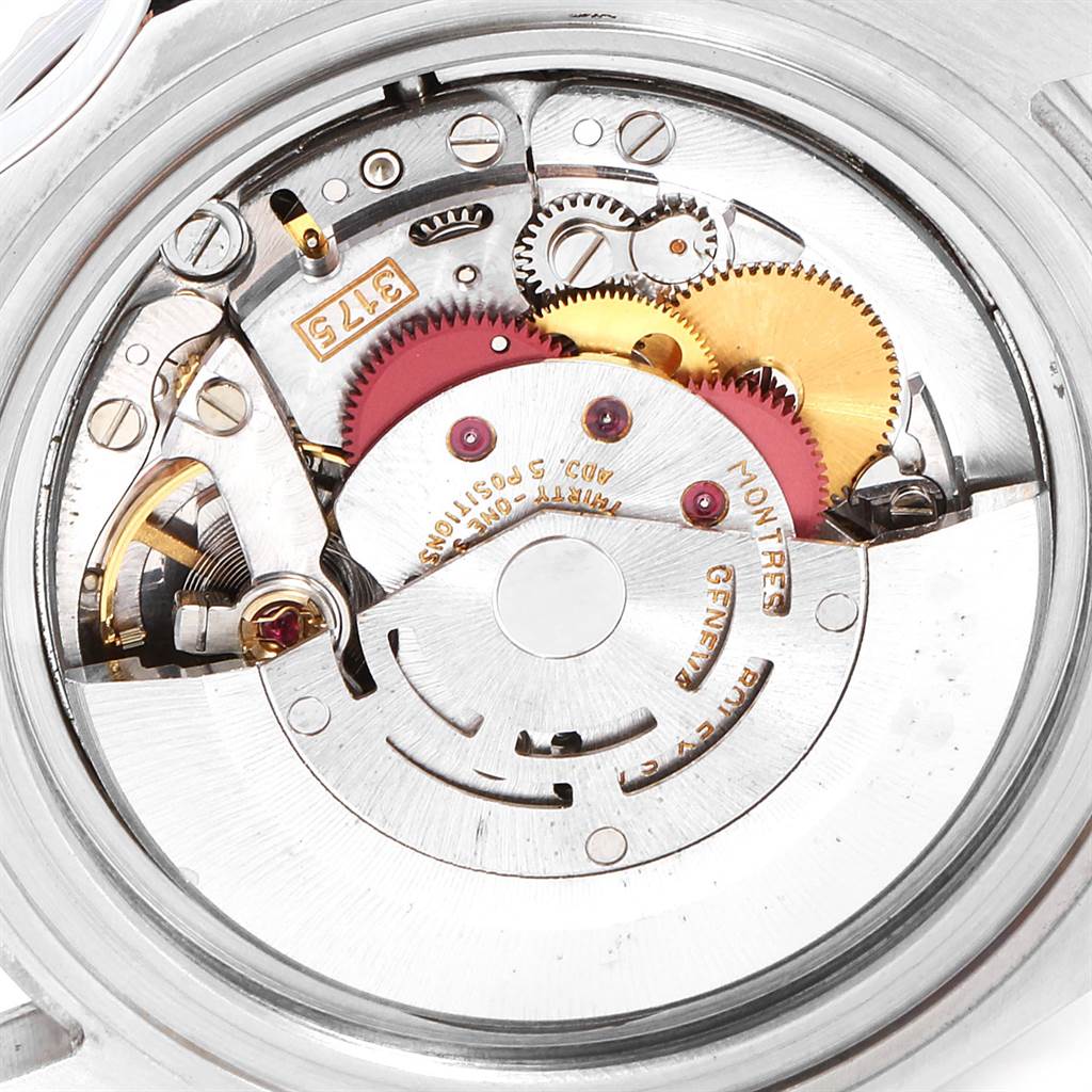 The image shows the internal mechanism and movement of a Rolex GMT-Master 16700 Men's Stainless Steel Black Dial 16700 Men's Stainless Steel Black Dial watch, viewed from the back.