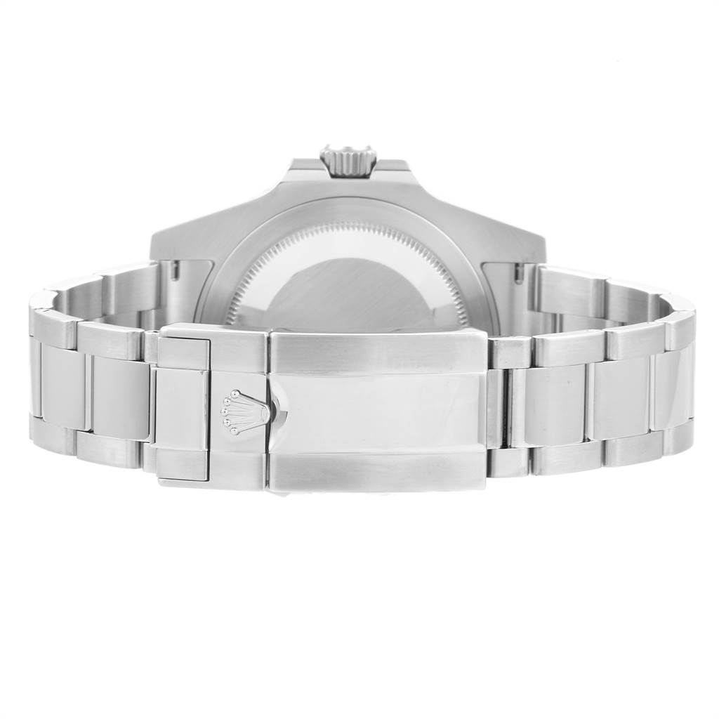 This image shows the back casing and bracelet clasp of the Rolex GMT-Master 116710 Men's Stainless Steel Black Dial 116710 Men's Stainless Steel Black Dial watch.