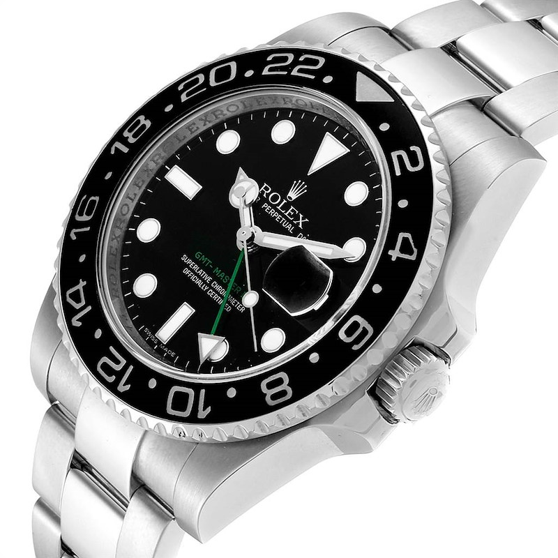 Rolex GMT Master II 40mm Black Dial Green Hand Mens Watch 116710 ...