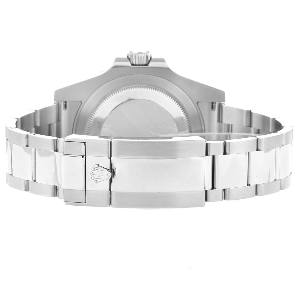 This image shows the back view of a Rolex GMT-Master 116710 Men's Stainless Steel Black Dial 116710 Men's Stainless Steel Black Dial, focusing on the bracelet and clasp.