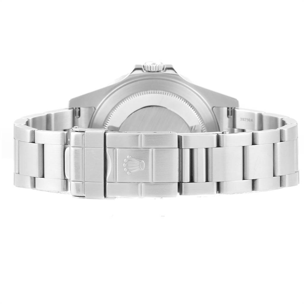 The image shows the back and bracelet of the Rolex GMT-Master 16710 Men's Stainless Steel Black Dial 16710 Men's Stainless Steel Black Dial watch, highlighting its clasp and case back.