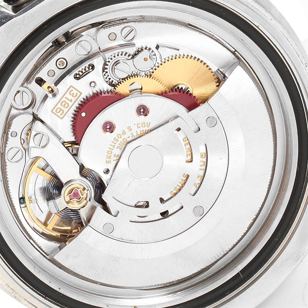 This image shows the detailed movement and inner mechanism of a Rolex GMT-Master 116710 Men's Stainless Steel Black Dial 116710 Men's Stainless Steel Black Dial watch.