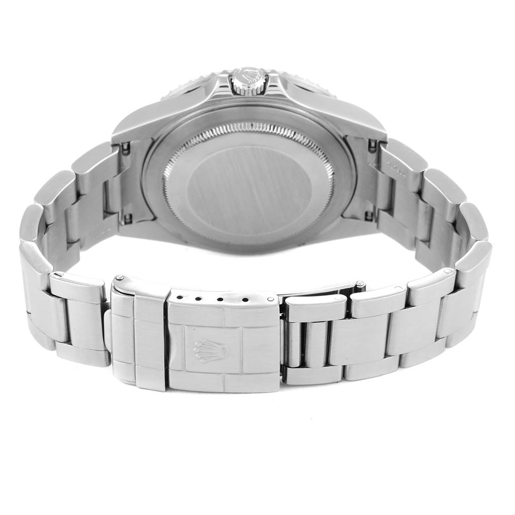 The image shows the back case, bracelet, and clasp of the Rolex GMT-Master 16710 Men's Stainless Steel Black Dial 16710 Men's Stainless Steel Black Dial watch from a back angle.