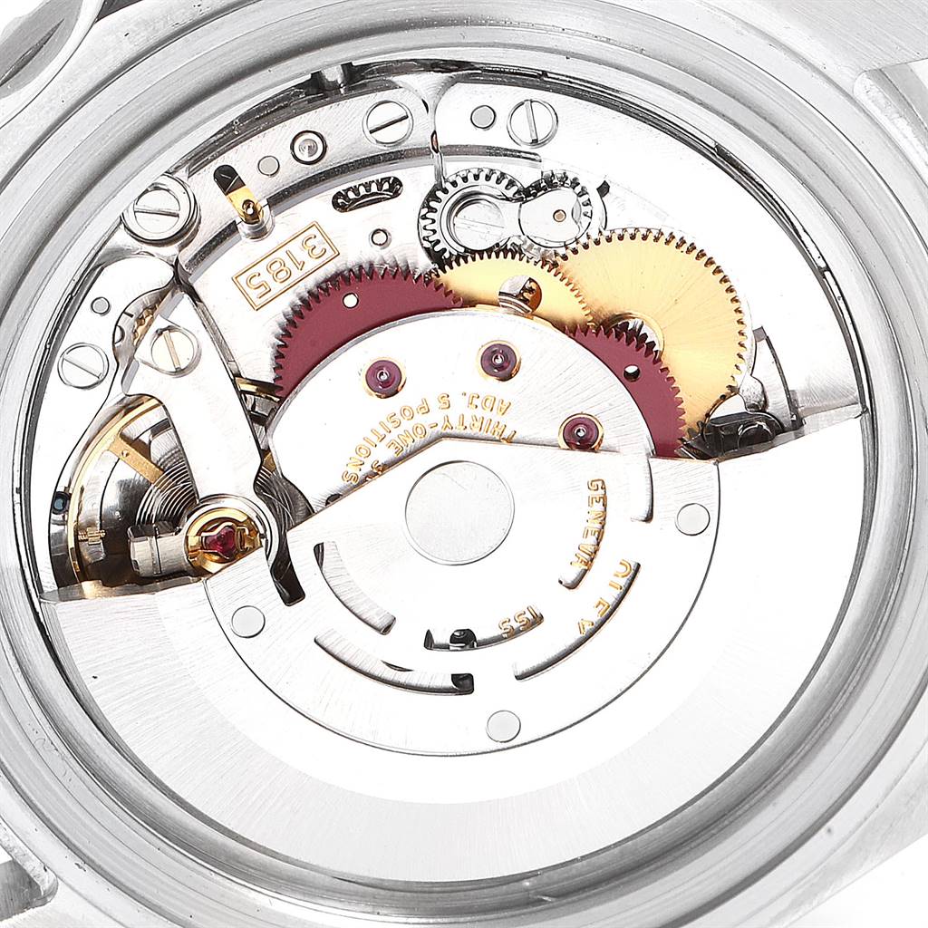 The image shows the intricate internal movement components of a Rolex GMT-Master 16710 Men's Stainless Steel Black Dial 16710 Men's Stainless Steel Black Dial watch, viewed from the back.