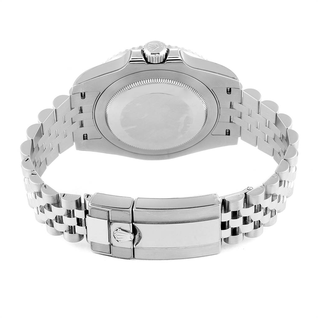 The image shows the back view of the Rolex GMT-Master 126710 Men's Stainless Steel Black Dial 126710 Men's Stainless Steel Black Dial watch, focusing on the case back, bracelet, and clasp.