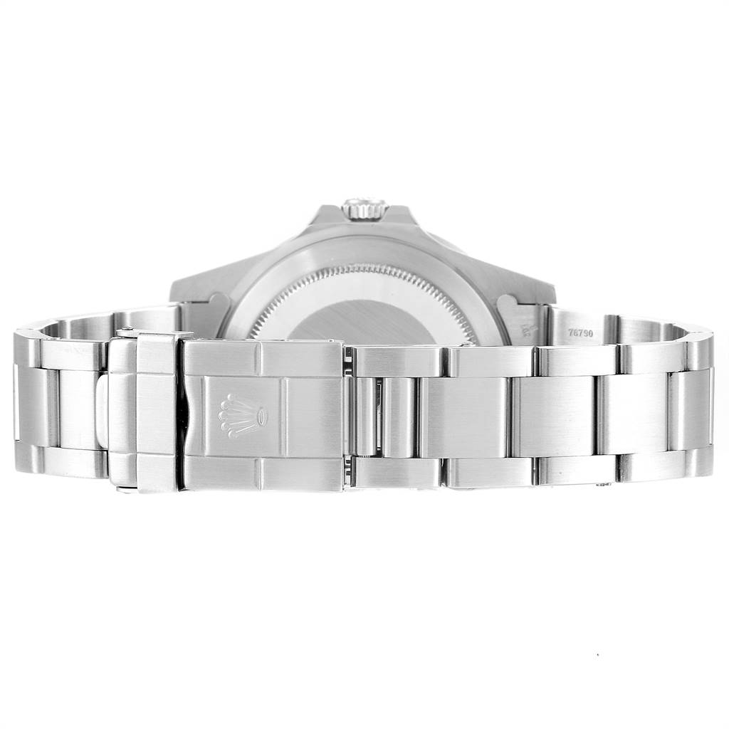 This image shows the rear view of a Rolex GMT-Master 16700 Men's Stainless Steel Black Dial 16700 Men's Stainless Steel Black Dial watch, highlighting the case back and stainless steel bracelet.