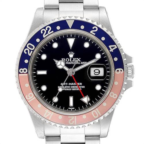 Photo of Rolex GMT Master Blue Red Pepsi Bezel Steel Mens Watch 16700 Box