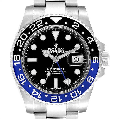 Photo of Rolex GMT Master II Batman Blue Black Ceramic Bezel Steel Watch 116710