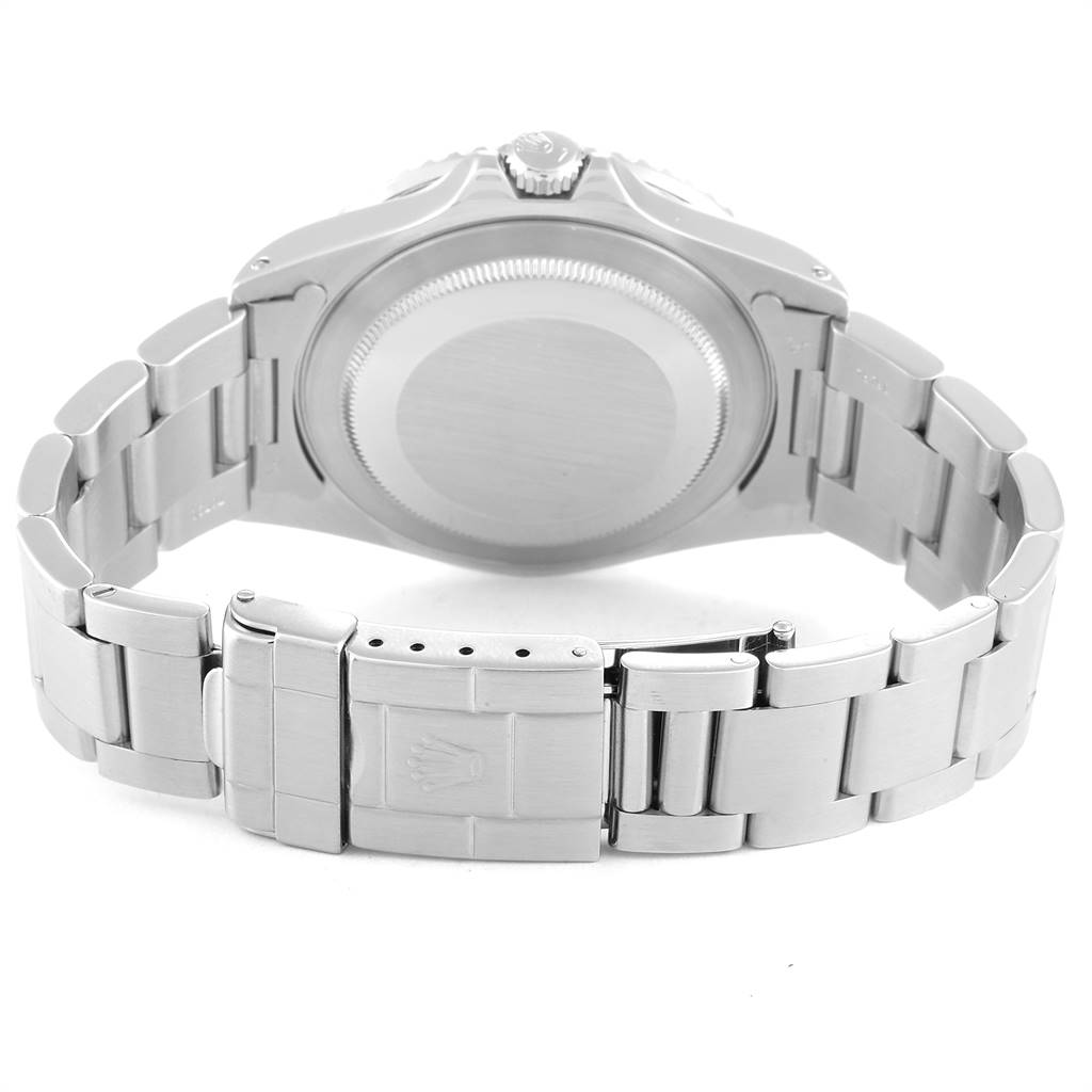 The image shows the back case and bracelet clasp of a Rolex GMT-Master 16700 Men's Stainless Steel Black Dial 16700 Men's Stainless Steel Black Dial watch from a rear angle.