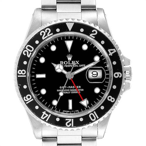 Photo of Rolex GMT Master Black Bezel Automatic Steel Mens Watch 16700