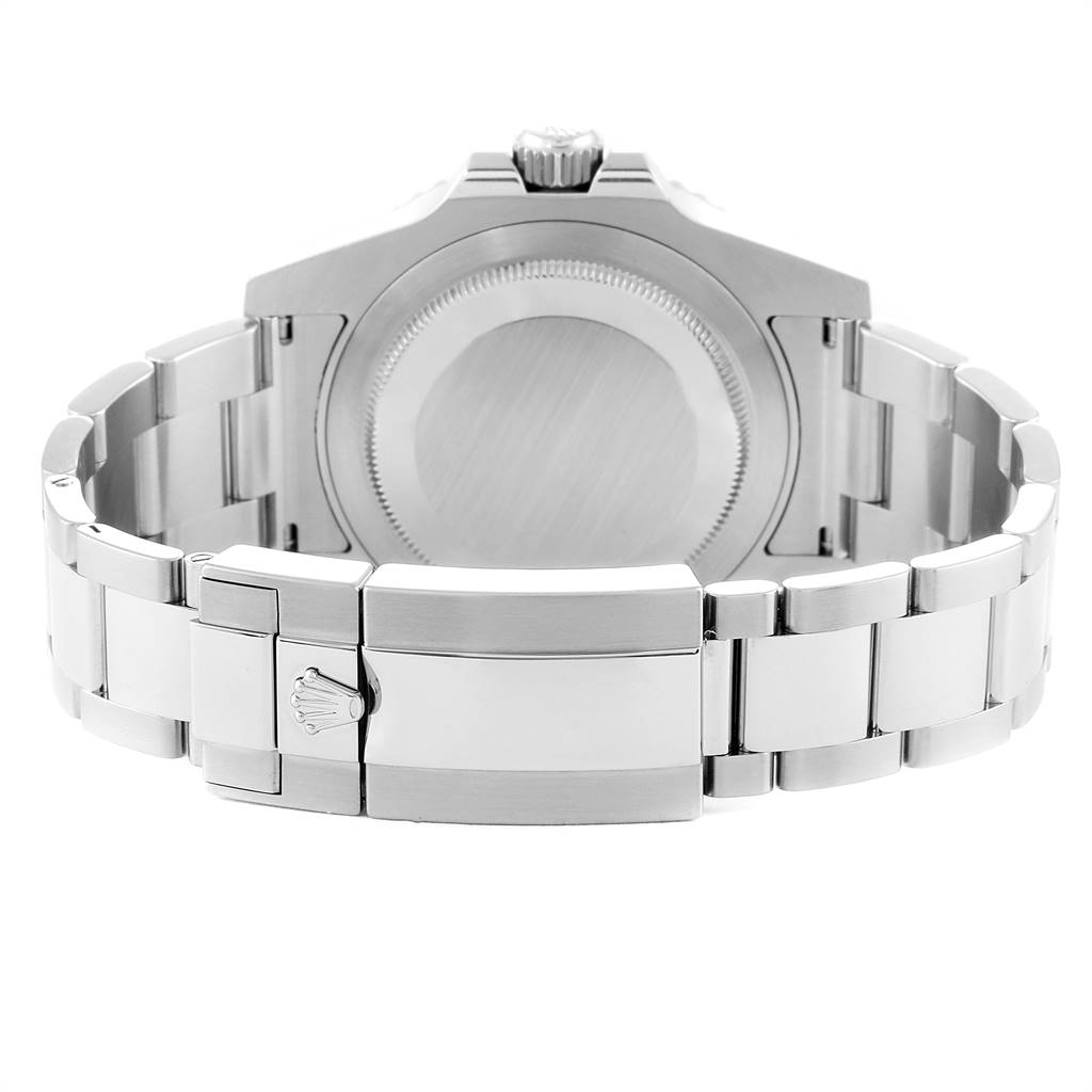 The image shows the case back and clasp of a Rolex GMT-Master 116710 Men's Stainless Steel Black Dial 116710 Men's Stainless Steel Black Dial watch from the rear angle.