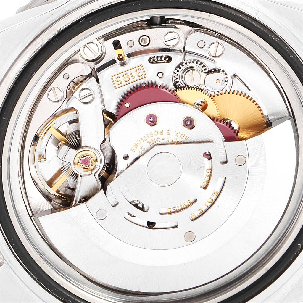 The image shows the internal mechanism of a Rolex GMT-Master 16710 Men's Stainless Steel Black Dial 16710 Men's Stainless Steel Black Dial watch, viewed from the back.