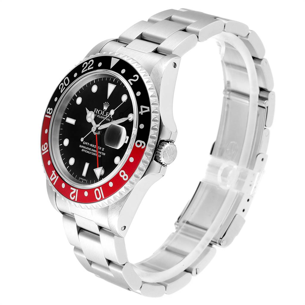 Rolex Gmt Master Ii Black Red Coke Bezel Steel Mens Watch 16710 Swisswatchexpo