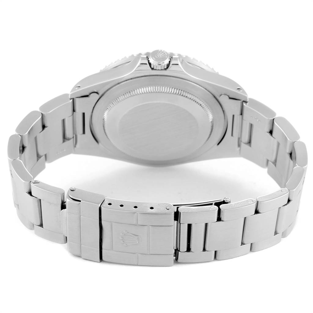 This image shows the back view of a Rolex GMT-Master 16700 Men's Stainless Steel Black Dial 16700 Men's Stainless Steel Black Dial watch, highlighting the case back and the bracelet.