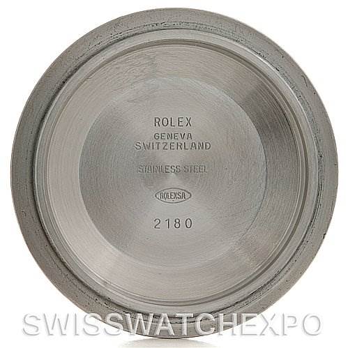 The image shows the interior view of the stainless steel case back of a Rolex GMT-Master 16713 Men's Stainless Steel Black Dial 16713 Men's Stainless Steel Black Dial watch.