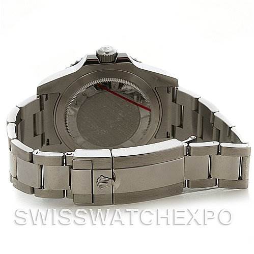 This image shows the back and bracelet of a Rolex GMT-Master 116710 Men's Stainless Steel Black Dial 116710 Men's Stainless Steel Black Dial watch, viewed from the rear.