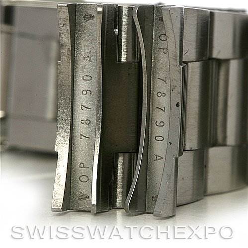 The image shows a close-up of the clasp and bracelet of a Rolex GMT-Master 16710 Men's Stainless Steel Black Dial 16710 Men's Stainless Steel Black Dial watch.