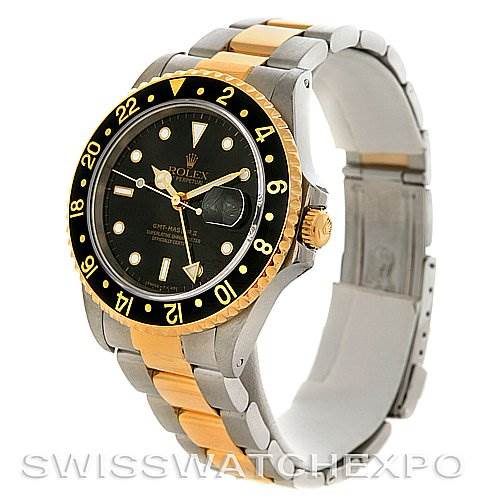 Rolex Men's 18k Y Gold Steel Rolex GMT Master II Watch 16713 SwissWatchExpo