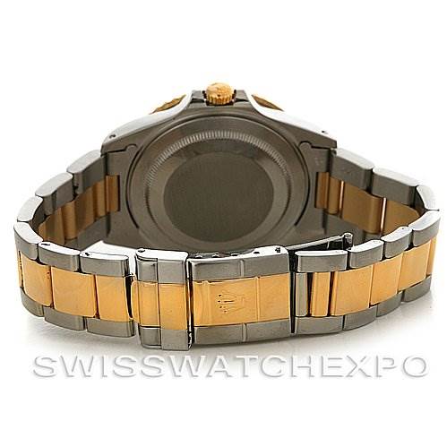 This image shows the back case and bracelet of a Rolex GMT-Master 16713 Men's Stainless Steel Black Dial 16713 Men's Stainless Steel Black Dial watch.