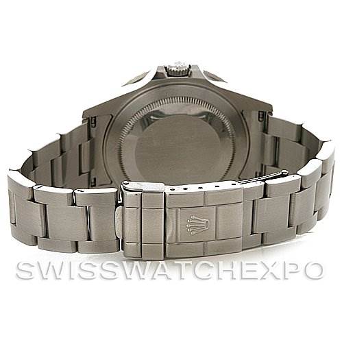 The image shows the back case and bracelet of a Rolex GMT-Master 16710 Men's Stainless Steel Black Dial 16710 Men's Stainless Steel Black Dial watch, displayed from the rear angle.