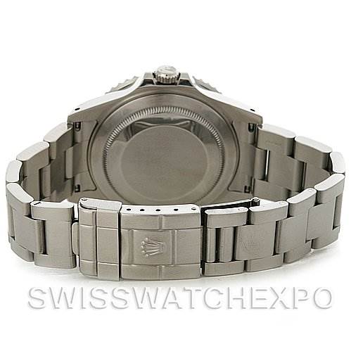 The image shows the case back and bracelet clasp of a Rolex GMT-Master 16710 Men's Stainless Steel Black Dial 16710 Men's Stainless Steel Black Dial watch from a rear angle.