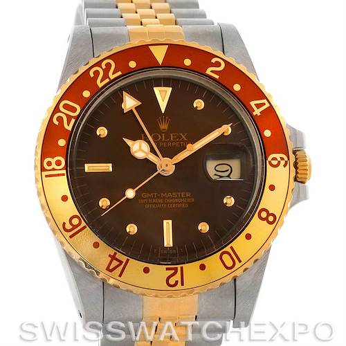 Photo of Men's 18k Gold and Steel Rolex GMT Master Watch 16753