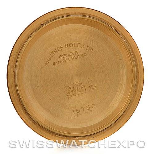 This image shows the inside case back of a Rolex GMT-Master 16758 Men's Stainless Steel Black Dial 16758 Men's Stainless Steel Black Dial model.