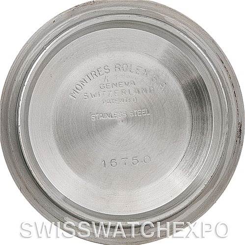 This image shows the inner case back of a Rolex GMT-Master 16753 Men's Stainless Steel Brown Dial 16753 Men's Stainless Steel Brown Dial watch.