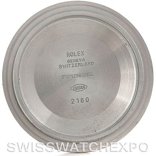 This is the interior view of the case back for a Rolex GMT-Master 16713 Men's Stainless Steel Brown Dial 16713 Men's Stainless Steel Brown Dial watch, showing the brand, model, and material information.