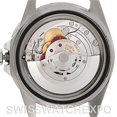 This image shows the internal mechanism of a Rolex GMT-Master 16710 Men's Stainless Steel Black Dial 16710 Men's Stainless Steel Black Dial watch from a rear perspective without the case back.