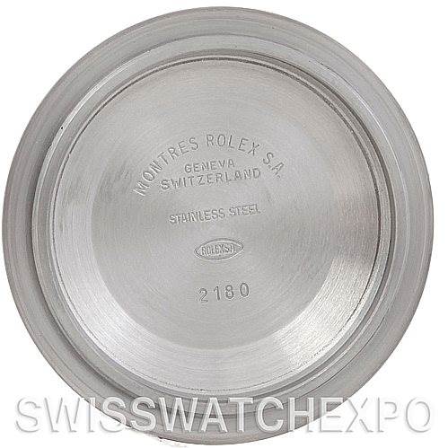 The image shows the inside case back of a Rolex GMT-Master 16713 Men's Stainless Steel Black Dial 16713 Men's Stainless Steel Black Dial, engraved with "MONTRES ROLEX S.A.," "Stainless Steel," and other specifications.