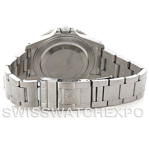 The image shows the case back and bracelet clasp of a Rolex GMT-Master 16710 Men's Stainless Steel Black Dial 16710 Men's Stainless Steel Black Dial watch from a rear angle.