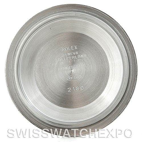 This image shows the inside case back of a Rolex GMT-Master 16710 Men's Stainless Steel Black Dial 16710 Men's Stainless Steel Black Dial watch, emphasizing the brand markings and model number.