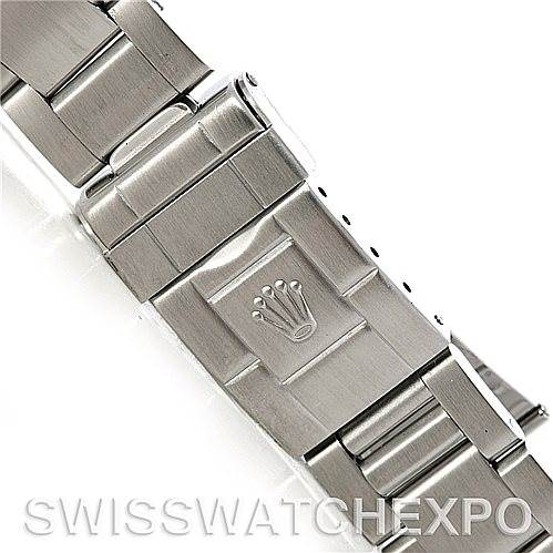 This image shows the stainless steel clasp and bracelet of a Rolex GMT-Master 16710 Men's Stainless Steel Black Dial 16710 Men's Stainless Steel Black Dial watch.