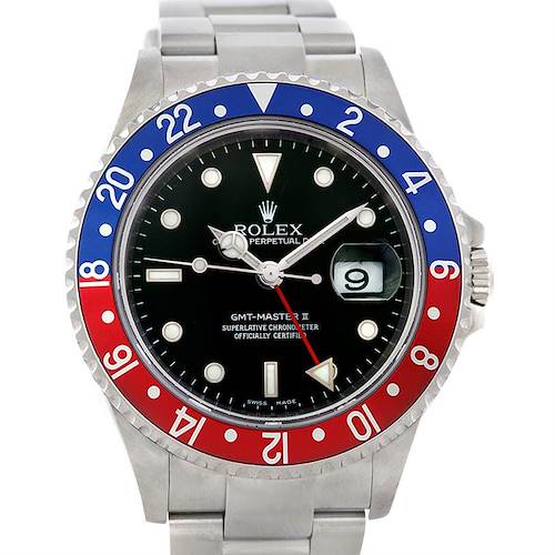 Photo of Rolex GMT Master II Mens Steel Watch 16710 Watch