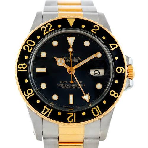 Photo of Rolex GMT Master Mens 18k Gold Steel Watch 16753