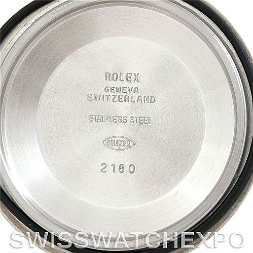 This is the inner view of the case back for a Rolex GMT-Master 16710 Men's Stainless Steel Black Dial 16710 Men's Stainless Steel Black Dial, showing the engraved text and material.